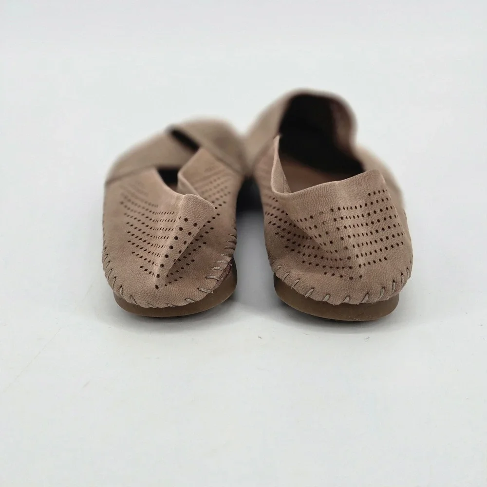 Adam Tucker by Me Too Kori Perforated Ballet Flat Taupe Loafers Shoes Size US 8